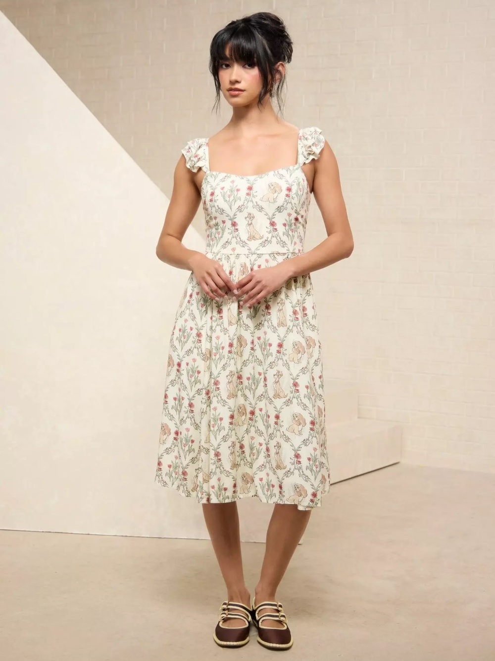 Disney Lady & The Tramp Floral Ruffle Tank Dress by Her Universe - Picture 2 of 4